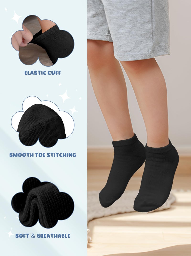 URATOT 24 Pairs Kids' Low Cut Socks - Boys' or Girls' Half Cushion Athletic Ankle Socks - Image 4